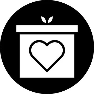 Gift icon solid white style valentine illustration vector element and symbo.. イラスト素材