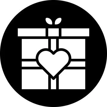 Gift icon solid white style valentine illustration vector element and symbo.. Ilustração Stock