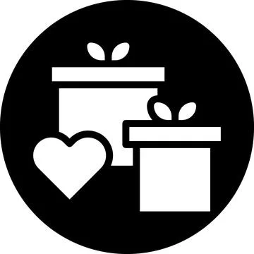 Gift icon solid white style valentine illustration vector element and symbo.. 스톡 일러스트
