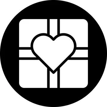 Gift icon solid white style valentine illustration vector element and symbo.. イラスト素材