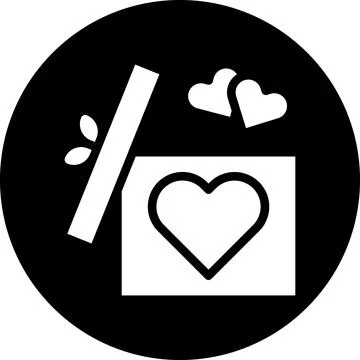 Gift icon solid white style valentine illustration vector element and symbo.. イラスト素材