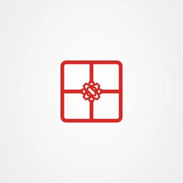 Gift icon vector design in outline style Illustrazione stock