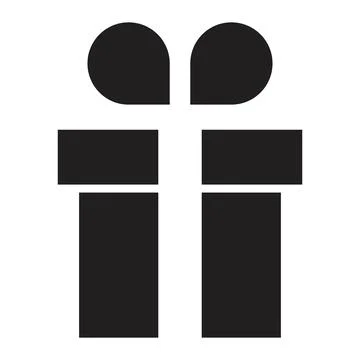 Gift icon vector design template in black color isolated sign on white backgr Stock Illustration