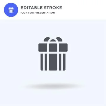 Gift icon vector, filled flat sign, solid pictogram isolated on white, logo i Stock Illustration