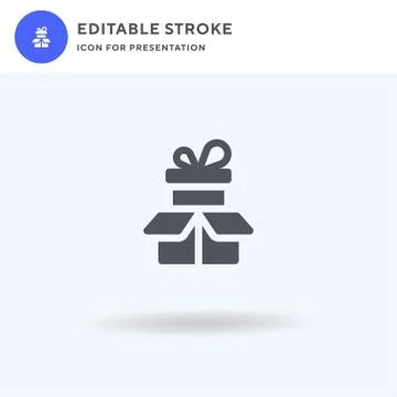 Gift icon vector, filled flat sign, solid pictogram isolated on white, logo i イラスト素材