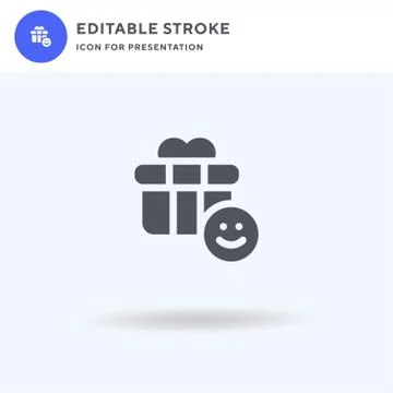 Gift icon vector, filled flat sign, solid pictogram isolated on white, logo i Illustrazione stock