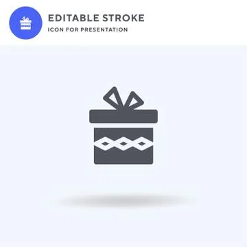 Gift icon vector, filled flat sign, solid pictogram isolated on white, logo i Illustrazione stock