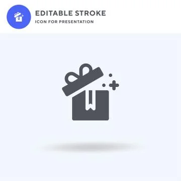 Gift icon vector, filled flat sign, solid pictogram isolated on white, logo i Illustrazione stock