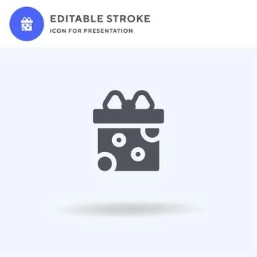 Gift icon vector, filled flat sign, solid pictogram isolated on white, logo 스톡 일러스트