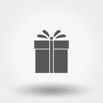 Gift. Icon. Vector illustration. Silhouette. Flat design Stock Illustration