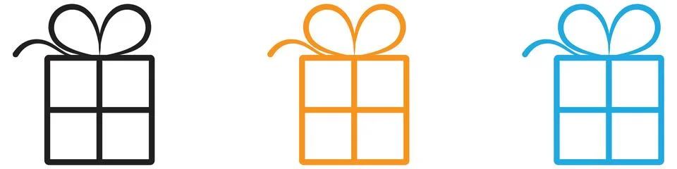 Gift icon vector logo set collection for web app ui Illustrazione stock