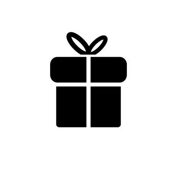 Gift icon on white. Illustrazione stock