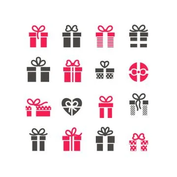 Gift Icons 스톡 일러스트