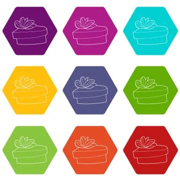 Gift icons set 9 Illustrazione stock