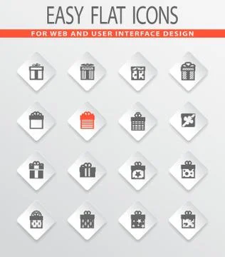 Gift icons set Stock Illustration