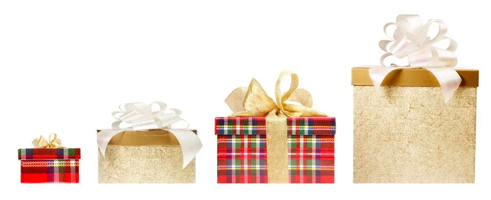 Gift Increase from Small to Big. Stock Photos