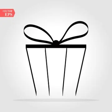 Gift. Isolated vector icon, sign, emblem, pictogram. Flat style for design, w Stock Illustration