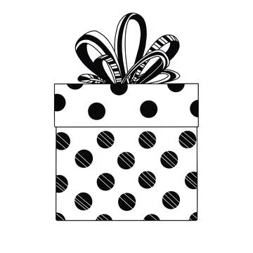 Gift isolated on white background. Box with bow. Vector Stock Illustration