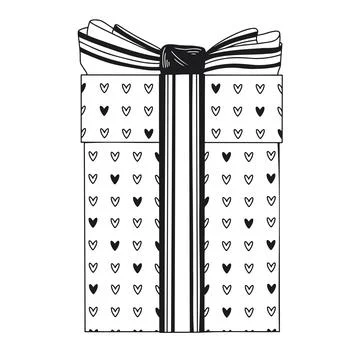 Gift isolated on white background. Box with bow. Vector Stock Illustration