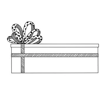 Gift isolated on white background. Box with bow. Vector Stock Illustration