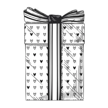 Gift isolated on white background. Box with bow. Vector Stock Illustration