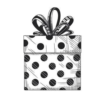 Gift isolated on white background. Box with bow. Vector Stock Illustration
