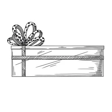 Gift isolated on white background. Box with bow. Vector Stock Illustration