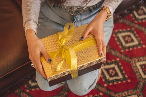 Gift on legs Stock Photos