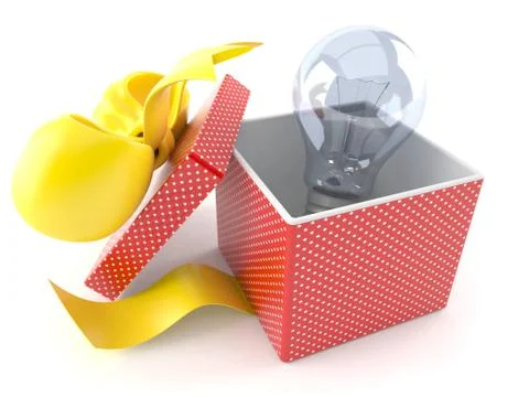 Gift with Light bulb Stock Illustration