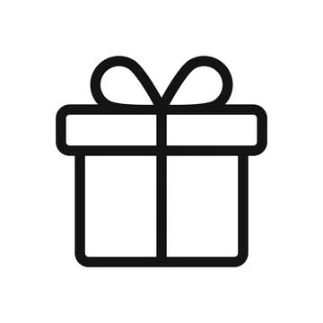Gift Line Icon Isolated Vector Stock Illustration