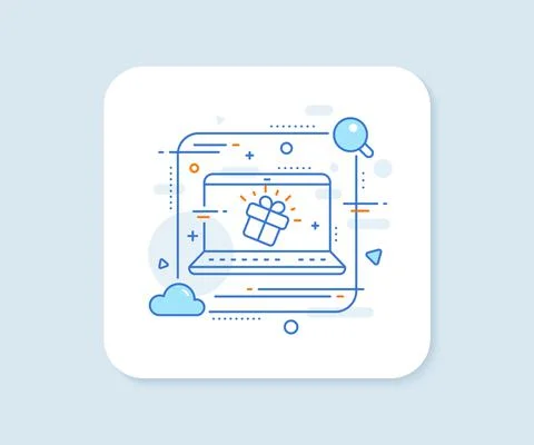 Gift line icon. Present box sign. Brand marketing. Vector Ilustración de archivo