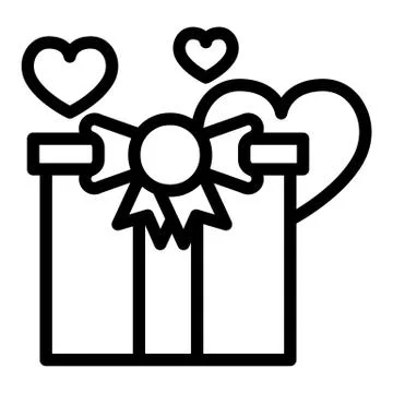 Gift line icon. Present vector illustration isolated on white. Package outline Stock Illustration