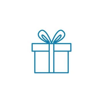 Gift linear icon concept. Gift line vector sign, symbol, illustration. Stock Illustration
