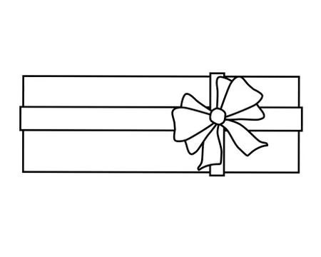 Gift linear vector illustration for pictogram or logo. Gift box with bow Illustrazione stock