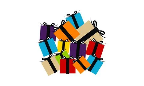 Gift Logo Design Template Vector Stock Illustration