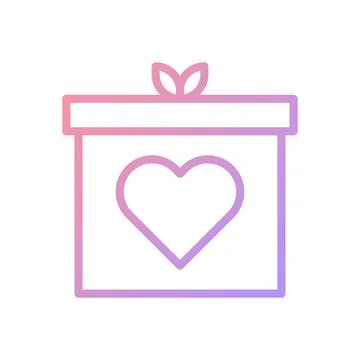 Gift love gradient soft pink purple valentine illustration Illustrazione stock