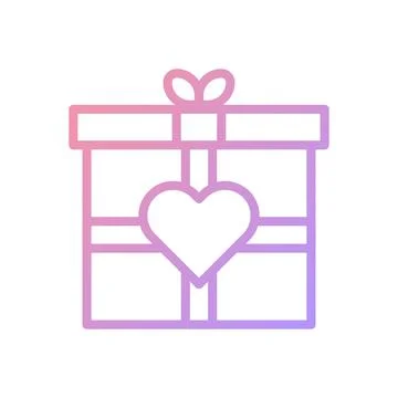 Gift love gradient soft pink purple valentine illustration Ilustração Stock