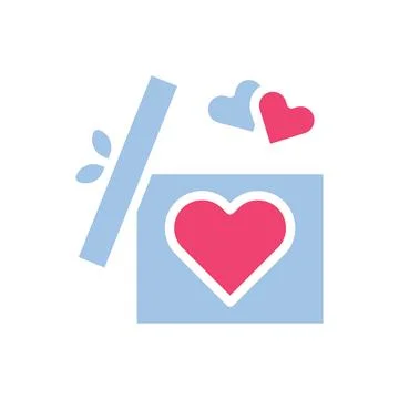 Gift love icon solid blue pink style valentine illustration symbol perfect. 스톡 일러스트