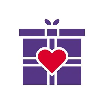 Gift love icon solid duocolor red purple style valentine illustration symbo.. 스톡 일러스트