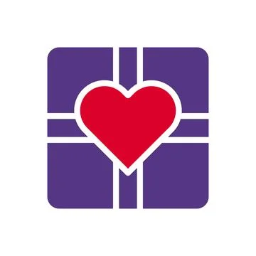 Gift love icon solid duocolor red purple style valentine illustration symbo.. イラスト素材