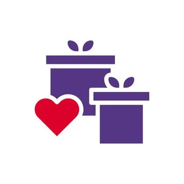 Gift love icon solid duocolor red purple style valentine illustration symbo.. 스톡 일러스트