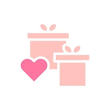 Gift love solid soft pink valentine illustration Illustration