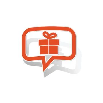 Gift message sticker, orange 库存插图