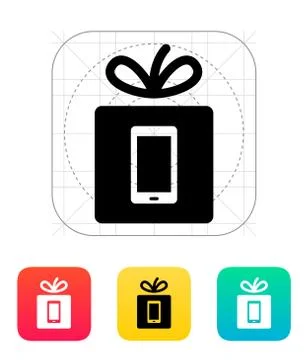 Gift mobile phone icon Stock Illustration