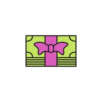 Gift money colored icon. Element of birthday party icon for mobile concept and Stock Illustration