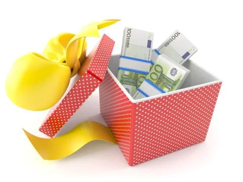 Gift with money Illustrazione stock
