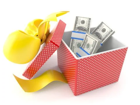 Gift with money Stock Illustration