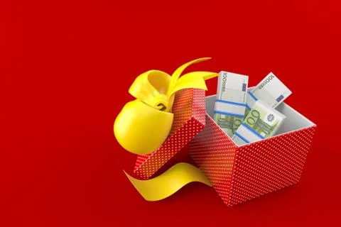 Gift with money Illustrazione stock