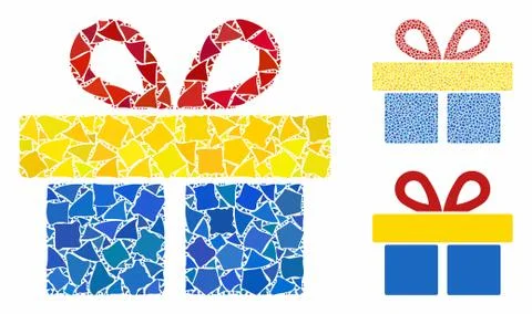 Gift Mosaic Icon of Abrupt Elements Stock Illustration