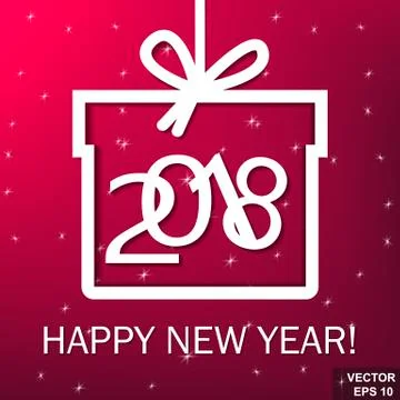 Gift. New Year. 2018. Date. Round. For your design. Иллюстрация